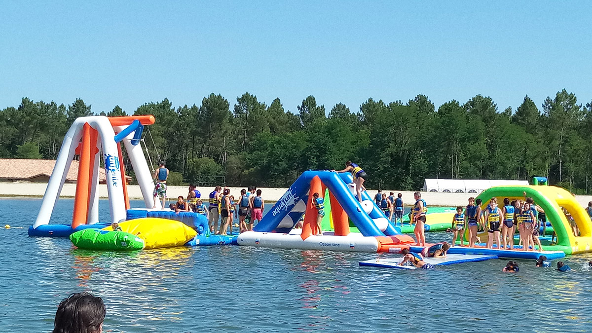 Floating Playground - using lifejackets