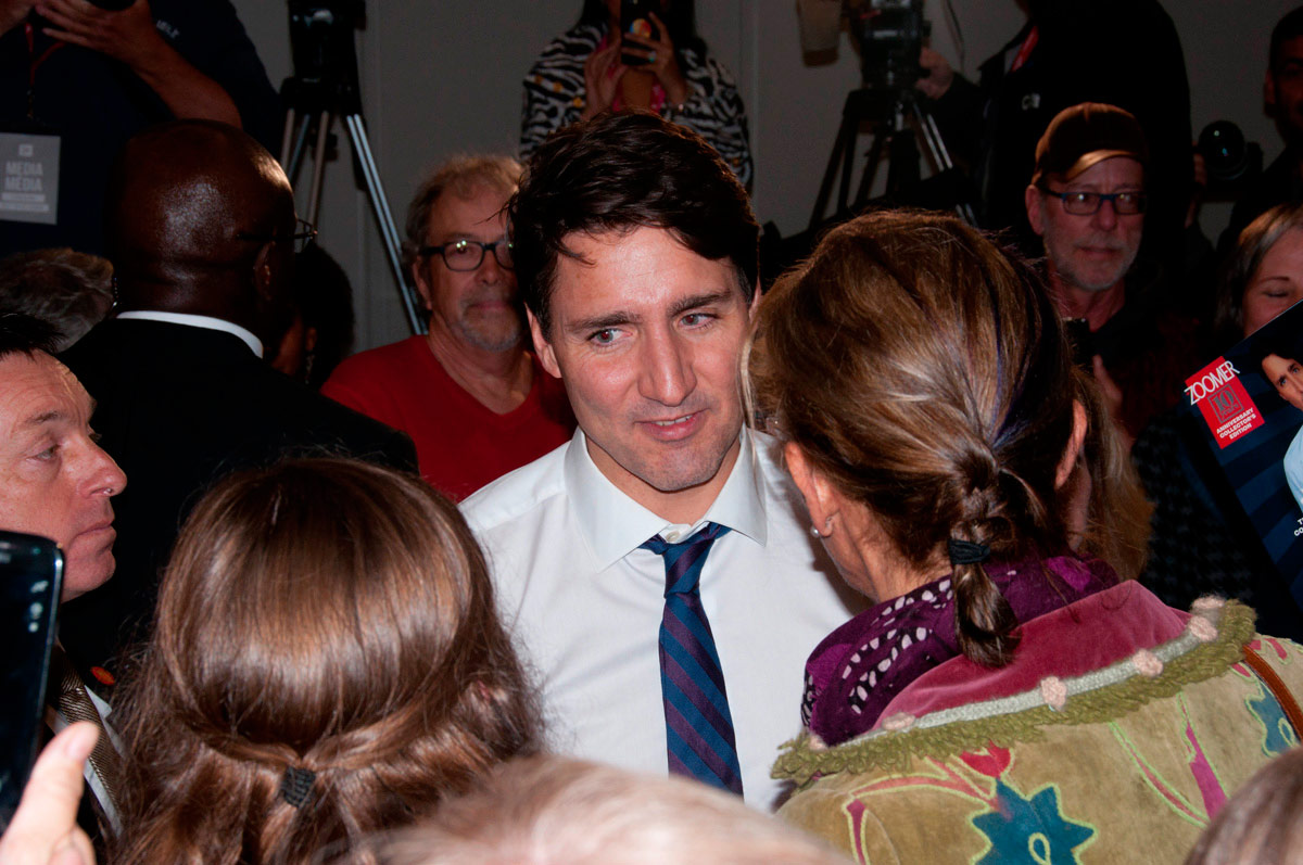 Justin Trudeau - working the crowd