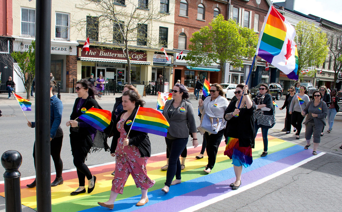 Gay Pride Event - Crossing on Rainbow crossing