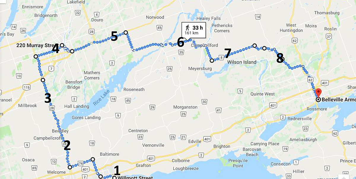 Ruck March Route July 8, 9 2019