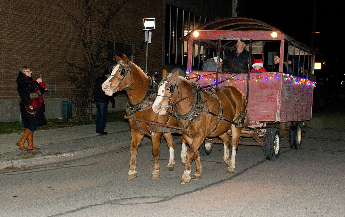 One of two horse-drawn carts